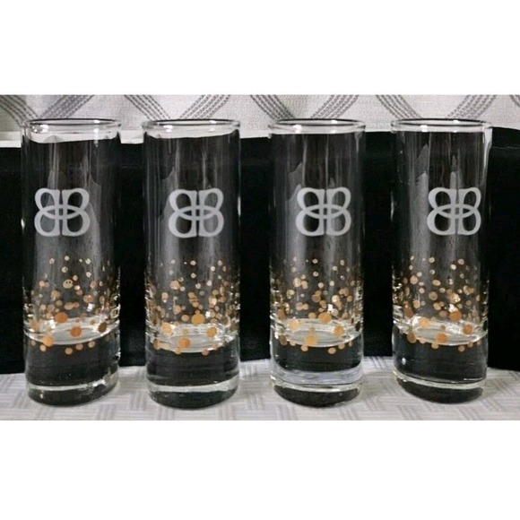Baileys Irish Cream Other - Set of 4 Baileys Irish Cream Gold Confetti Tall Shot Glasses Etched BB Logo 2oz.